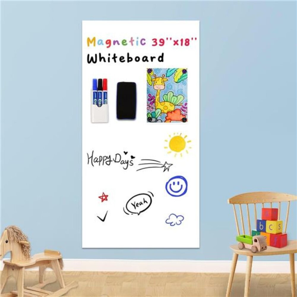 Magnetic Whiteboard Contact Paper Peel Stick Dry Erase Wall Sticker Office Board